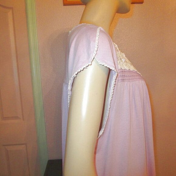 Eileen West LILAC Jersey Knit Size L NIGHTGOWN Ballet LACE Crochet MODAL Stretch - Picture 6 of 12